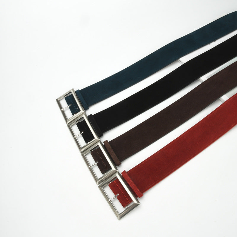 Wholesale leather belt fashion alloy wide belt jacket genuine leather waist belt retro belt
